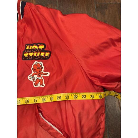 Vintage Butwin Red Varsity Jacket Retro Custom Patches Men's Large Streetwear - Picture 9 of 9